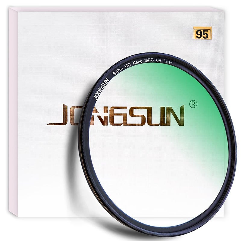 JONGSUN 95mm UV Filter, S-Pro HD Nano MRC Camera Ultraviolet Protection Filter, Multicoated, B270, Ultra-Slim, Lens Cloth Kit - Image 1